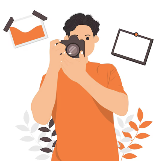 Photographer with camera